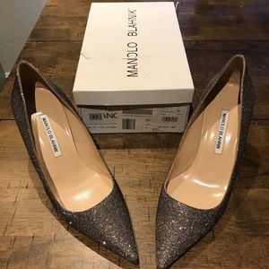 Manolo Blahnik BB Pump 38.5 Silver